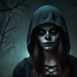 A scary girl ghost
